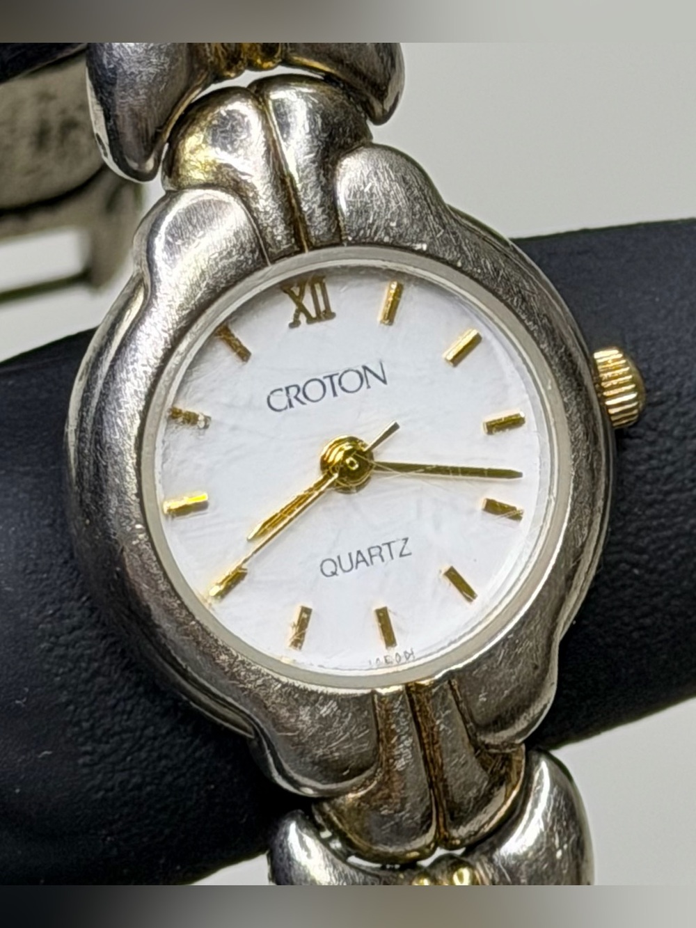 Croton 23K Gold-Plated White Dial Two-Tone Ladies’ 20mm Dress Watch